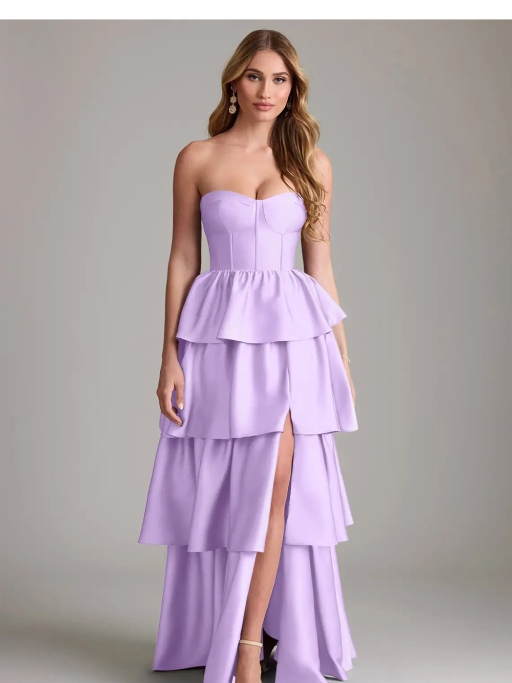 Azazie Faye Lilac Stretch Satin Bridesmaid's Dress
